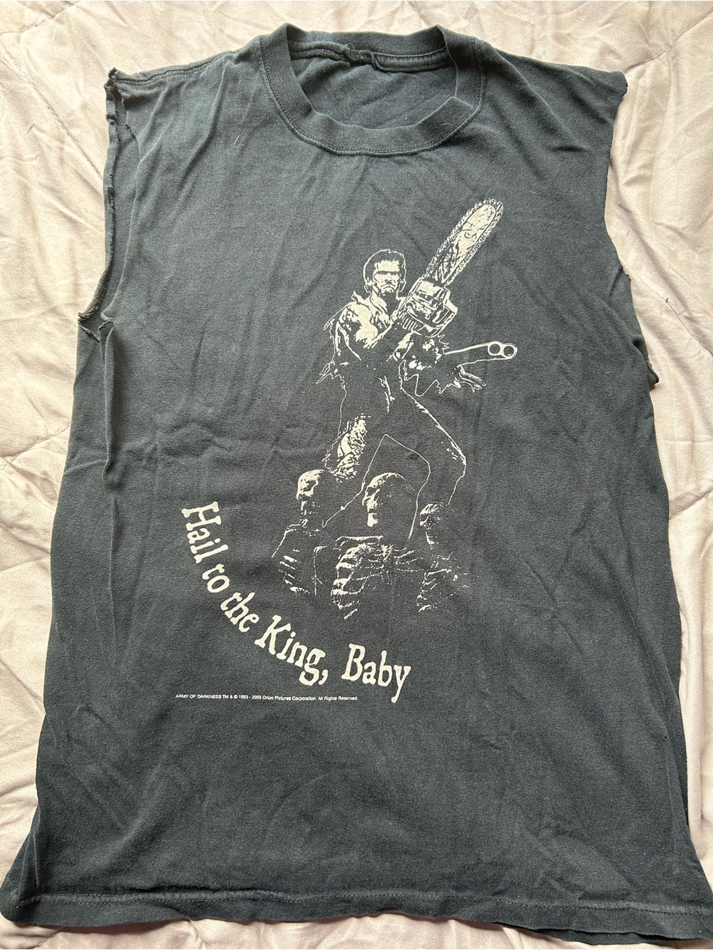 💚3/$25 Vintage Graphic Muscle Tee "Hail to the Kings Baby" - Black youth S/M